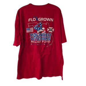 Flo Grown T-Shirt Wounded Veterans Relief Fund Florida US Flags Patriotic 2XL